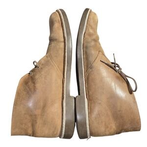CLARKS MENS Bushacre chukka boots brown leather good size 14 lots more wear!